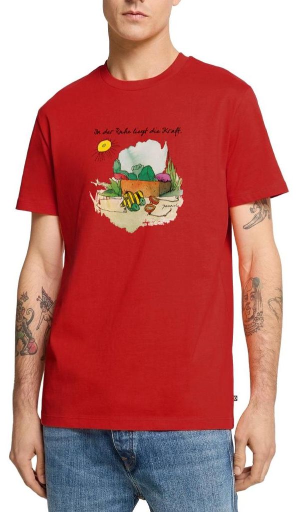 Spreadshirt Janosch Günter Kastenfrosch Tigerente Männer Premium T-Shirt, S, Rot