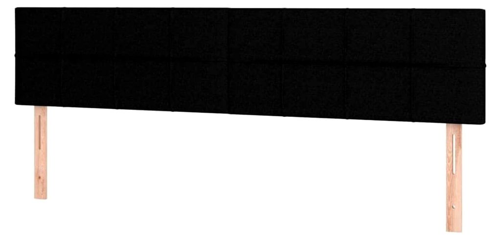 2X Kopfteil Polsterkopfteil für Bett Bettrahmen Bettgestell Schlafzimmer Bettzubehör Schwarz 80x5x78/88cm Stoff