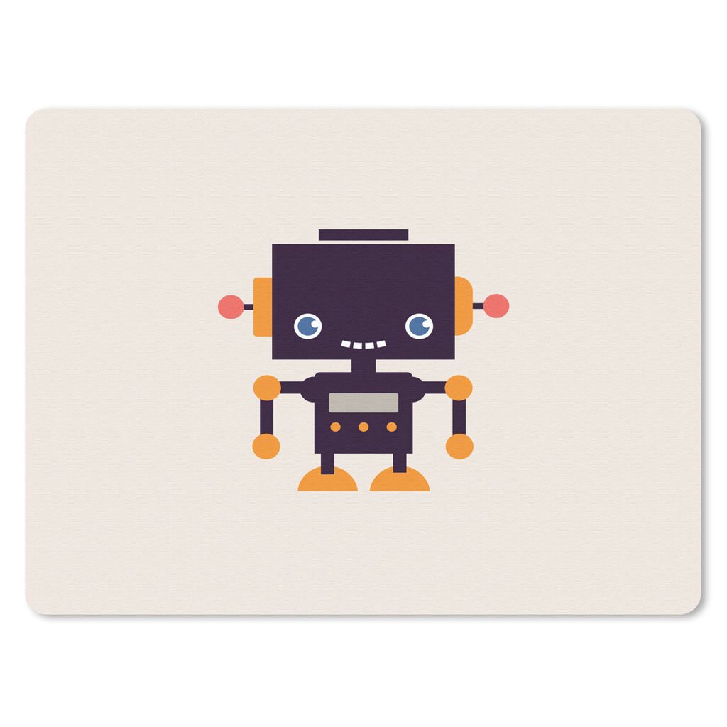 MuchoWow Mauspad Mousepad Roboter - Antenne - Orange - Beige - Kind - Kinder 40x30 cm - Mousepads - Maus Mat - Pad - Mausunterlage - Anti Rutsch