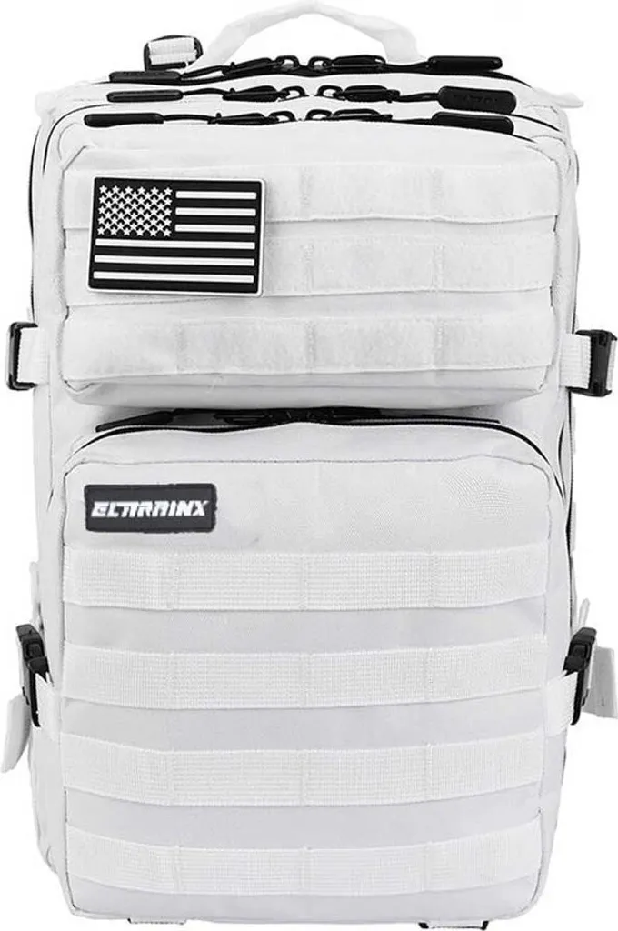 Zaino Elitex Training Bianco 25L - Bagaglio a Mano Tattico e Laptop