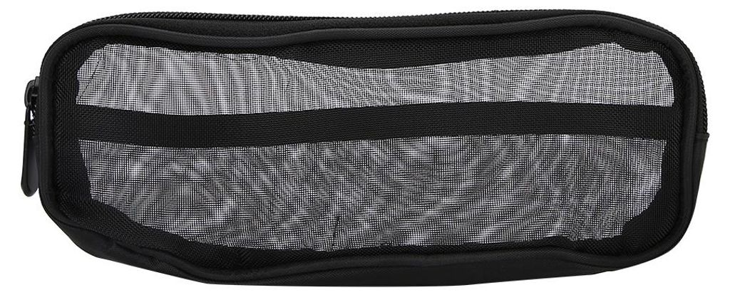 Tragbares Make-up-Pinsel-Etui aus Nylon mit Reißverschluss, Schwarz