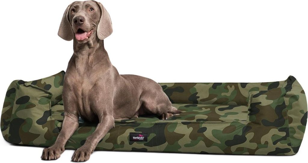 tierlando Orthopädisches Hundebett GOOFY >> inkl. Matratzenschoner << Polyester - Größe: 130x100cm | Farbe: D2 Camouflage