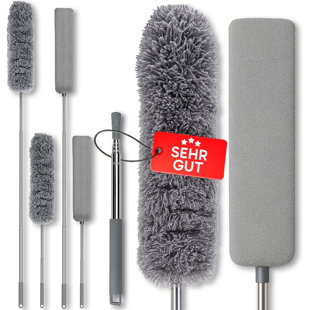 Teleskop Staubwedel mit 2 Köpfen, Rund & Länglich, bis 250 Produktbild 