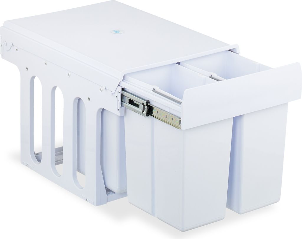 Relaxdays Einbaumülleimer, 4 Fächer, 4 x 8l, HBT: Produktbild 