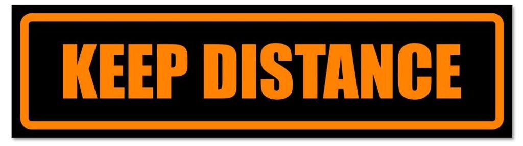 Keep Distance - Hinweis Aufkleber Sticker für Auto, Kfz, Fahrrad, PKW, LKWOrange - Schwarz - 20 x 5,3 cmKeep Distance - Hinweis Aufkleber Sticker ...