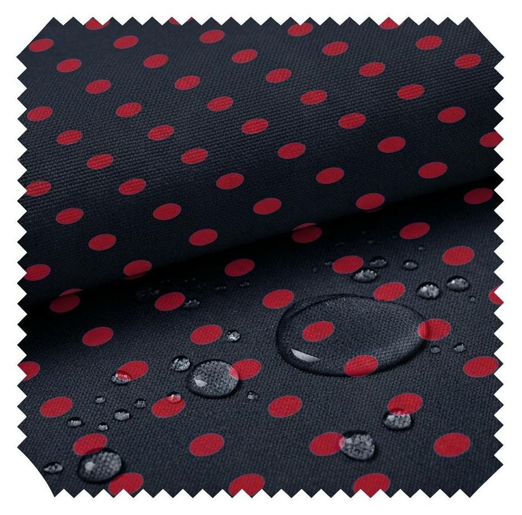 novely® OXFORD 210D - D10 Schwarz Rot Gepunktet - Produktbild 