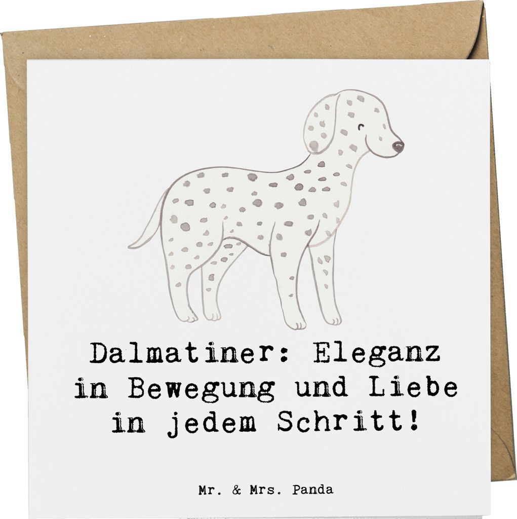 Mr. & Mrs. Panda Glückwunschkarte Dalmatiner Charme - Weiß - Geschenk, Klappkarte, anlasskarte, treuer Begleiter, doppelkarte, Eigenschaften, Ges...