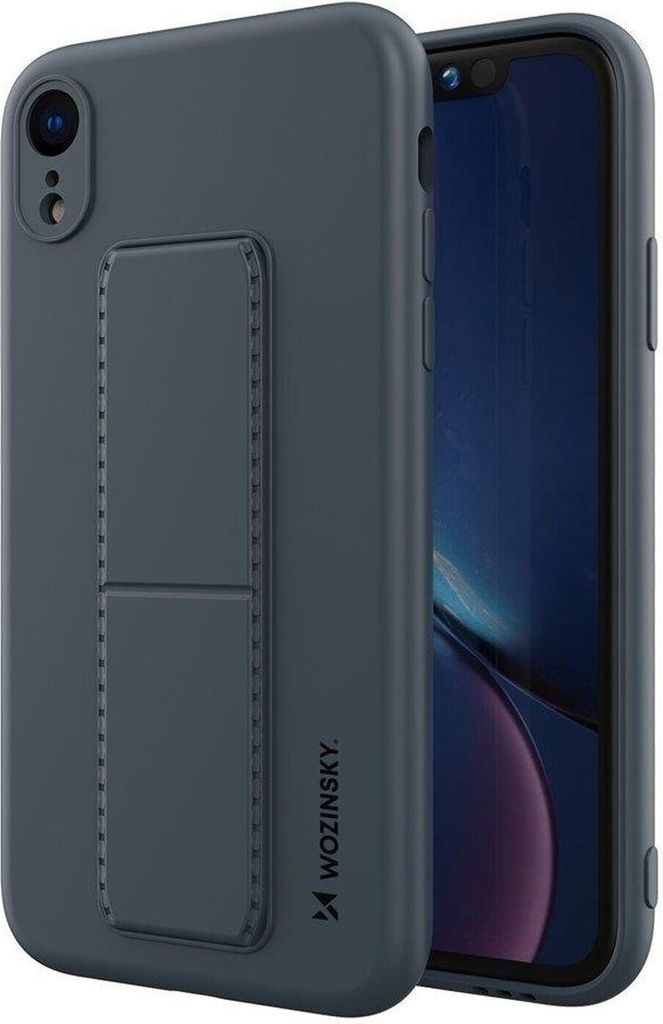 Kickstand Hülle Bumper aufstellbar Silikon mit integriertem Magneten für Samsung Galaxy S21 Plus (G996F) in Navy-Blau