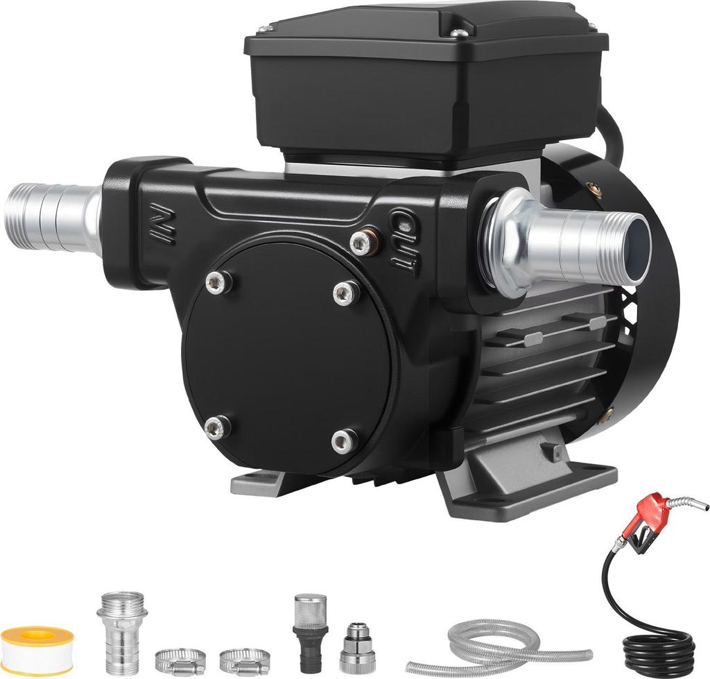 Kraftstoffpumpe - Elektrische Diesel-Transferpumpe - 230 V - 60 l/min Förderleistung - Auto-Stopp-Zapfpistole - 13,7 m Förderhöhe - Für Diesel/...