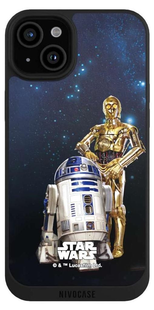 NIVOCASE Handyhülle für Apple iPhone 15 Plus Hülle NIVOpure Case Schwarz Star Wars Weltall R2D2