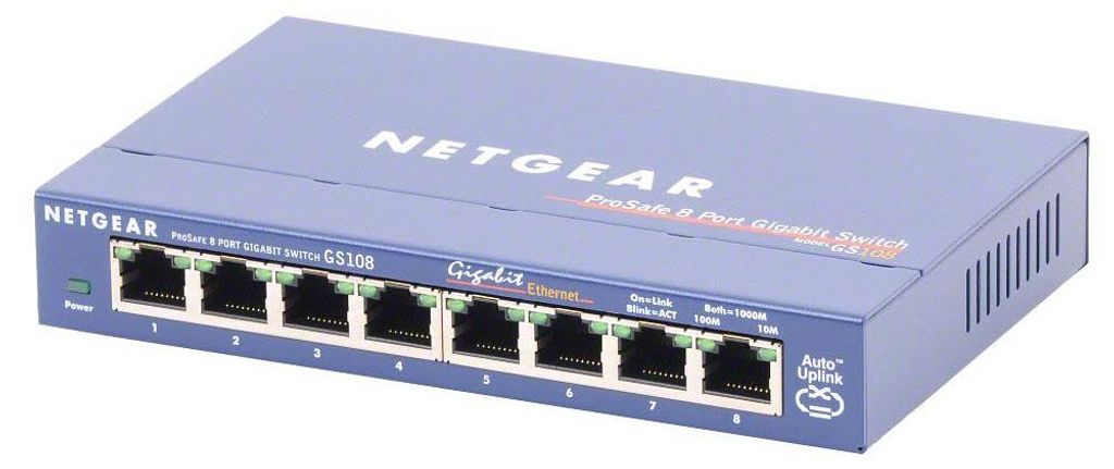 NETGEAR GS108GE, Unmanaged, Gigabit Ethernet (10/100/1000), Produktbild 