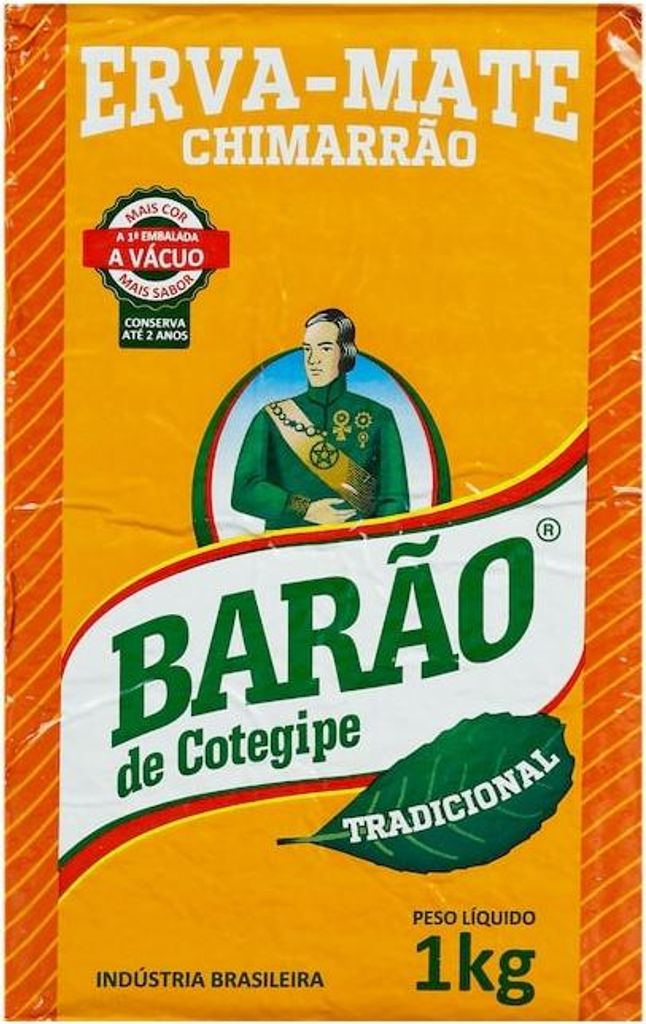 Barão Traditioneller Mate Tee 1 kg, vakuumverpackt | Brasilianisches Portugiesisch | Energie Getränk