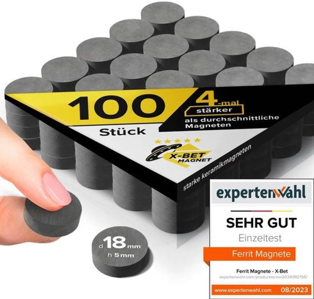 Aimants céramiques 18x5 mm noirs - Solution anti-glisse pour affichage
