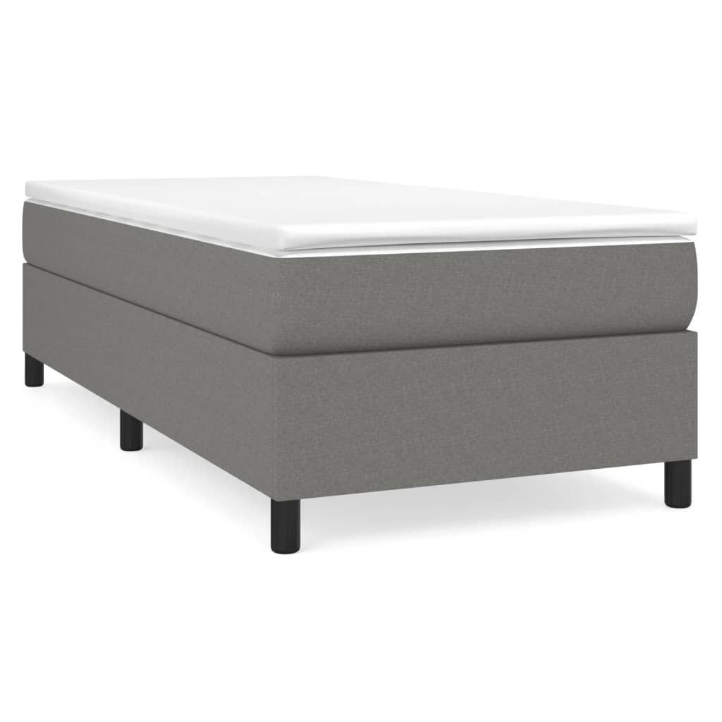 vidaXL Boxspringbettgestell Dunkelgrau 100x200 cm Stoff
