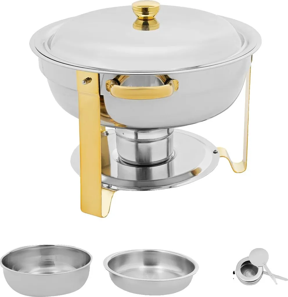 Chafing Dish pour éviter les plats froids au buffet en inox gris