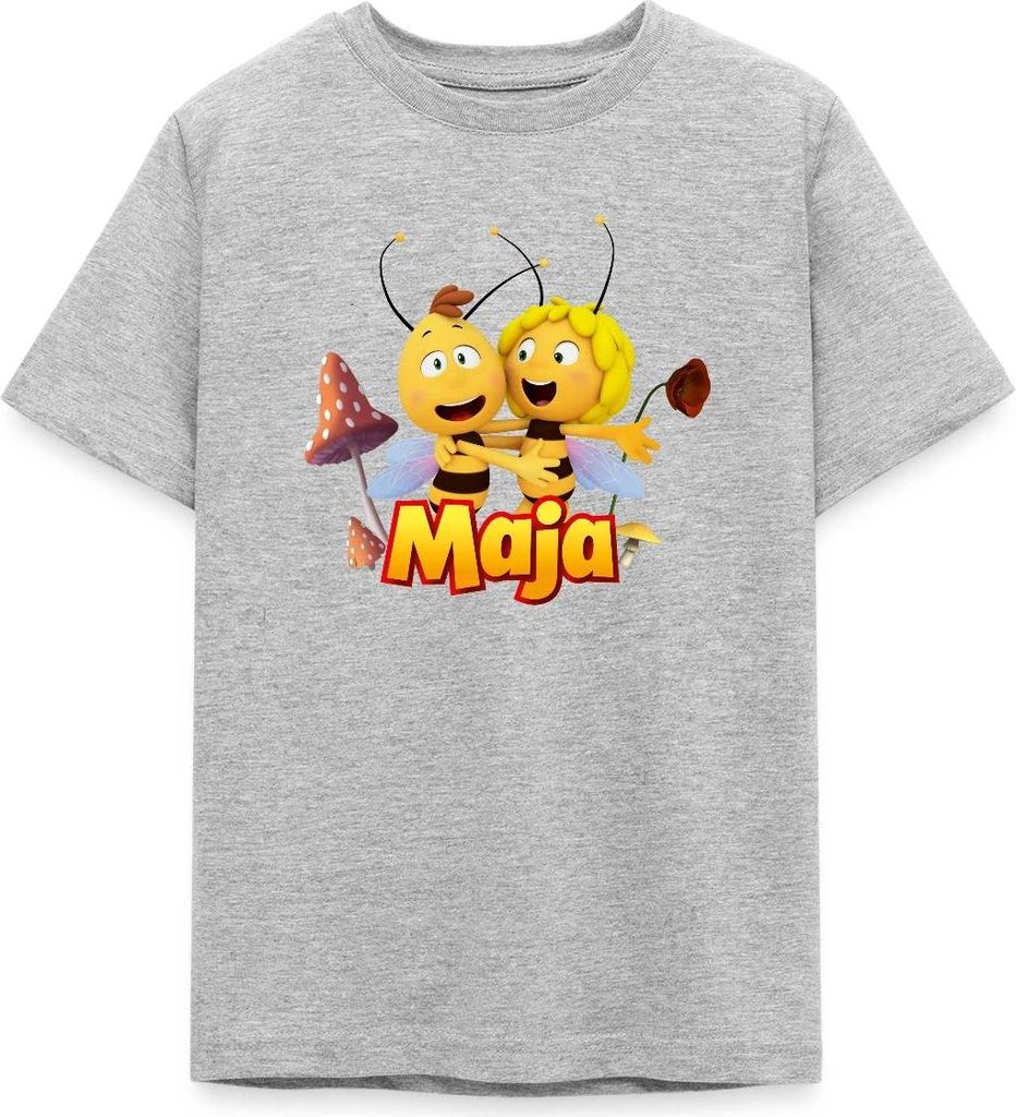 Spreadshirt Biene Maja Freundschaft Mit Willi Teenager T-Shirt, 152/164 (12-14 Jahre), Grau meliert