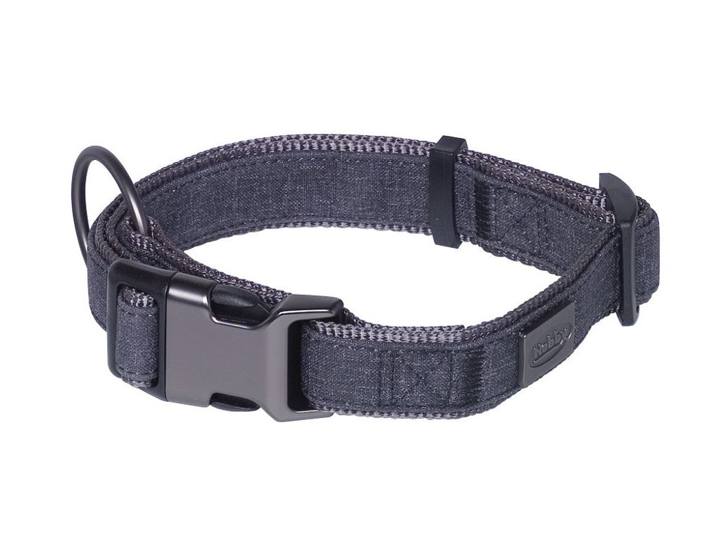 Nobby Halsband Linen Deluxe schwarz/grau, Verstellmöglichkeit: 45-65 cm