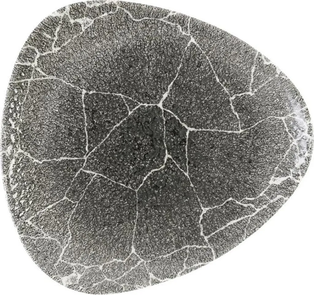 Assiette Triangulaire Noire Kintsugi Quartz 229mm Churchill Haute Qualité