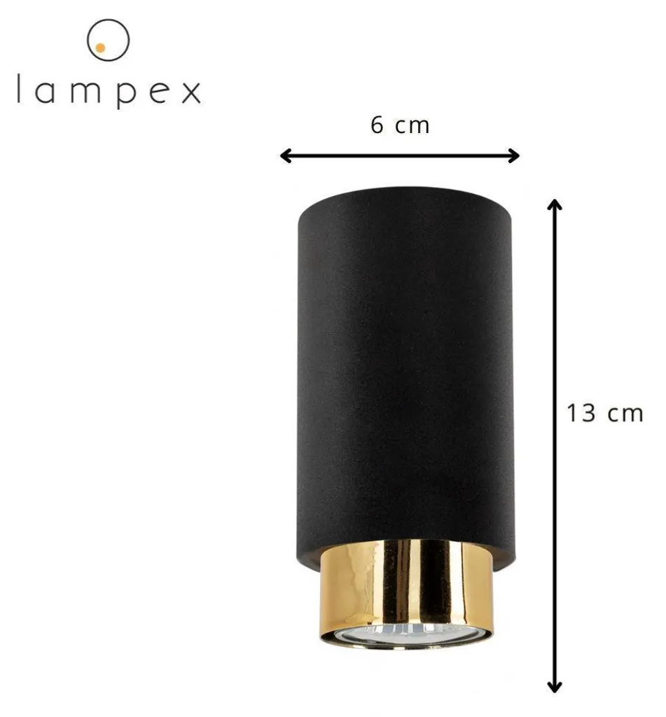Luminaire suspendu moderne Glori Lampex noir et doré en métal 80 cm G9