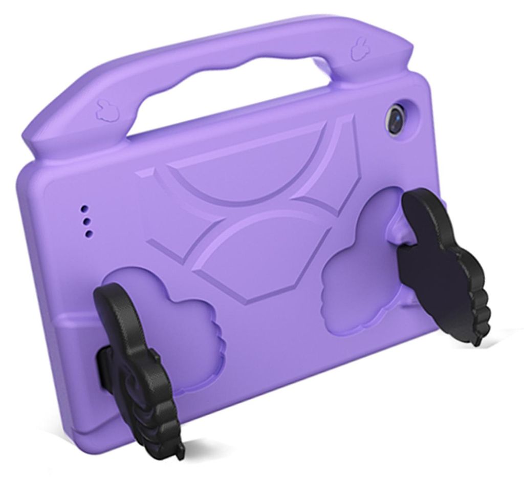 Leichte, stoßfeste und kinderfreundliche Tablet-Hülle mit Griff und Ständer, passend für Kindle Fire HD7 (2015, 2017, 2019), hellviolett