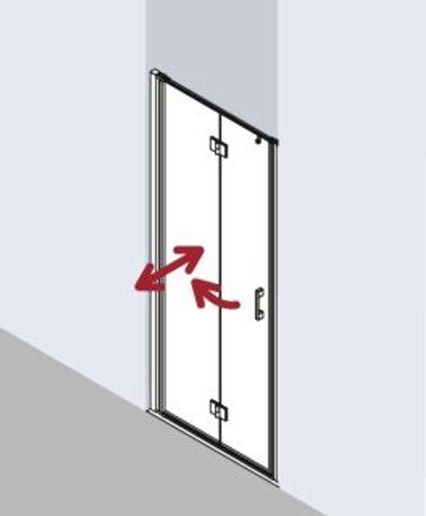 Kermi LI2SR100201PK Pendel-Falttür Liga 2SR 1000x