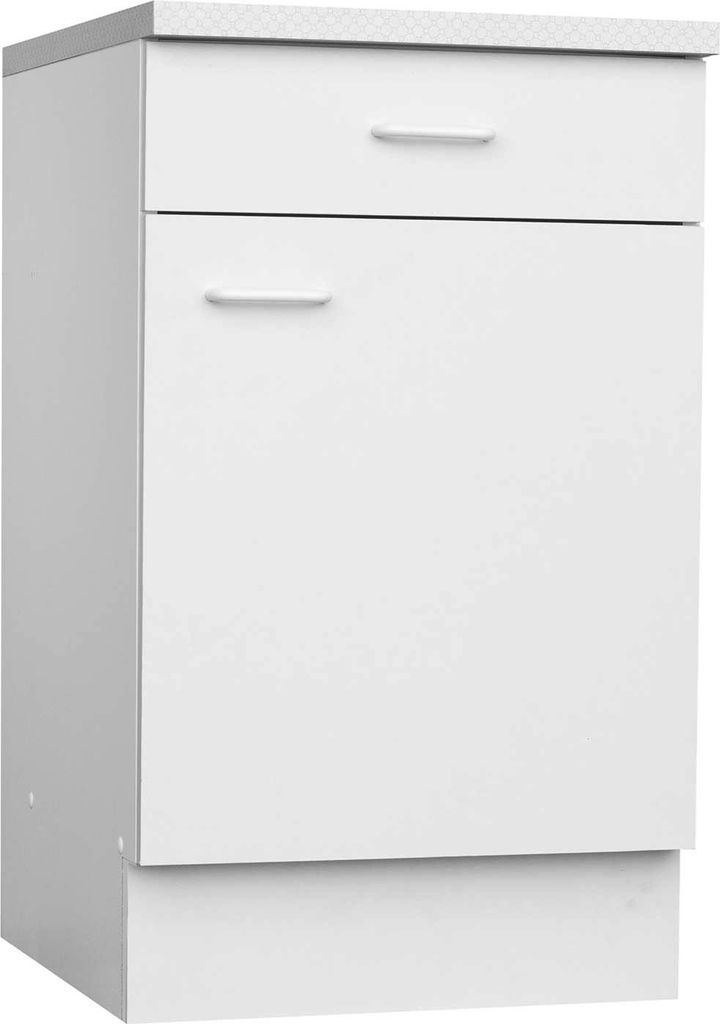 Unterschrank - Weiß - B 60 cm - 1 Schublade - 1 Tür