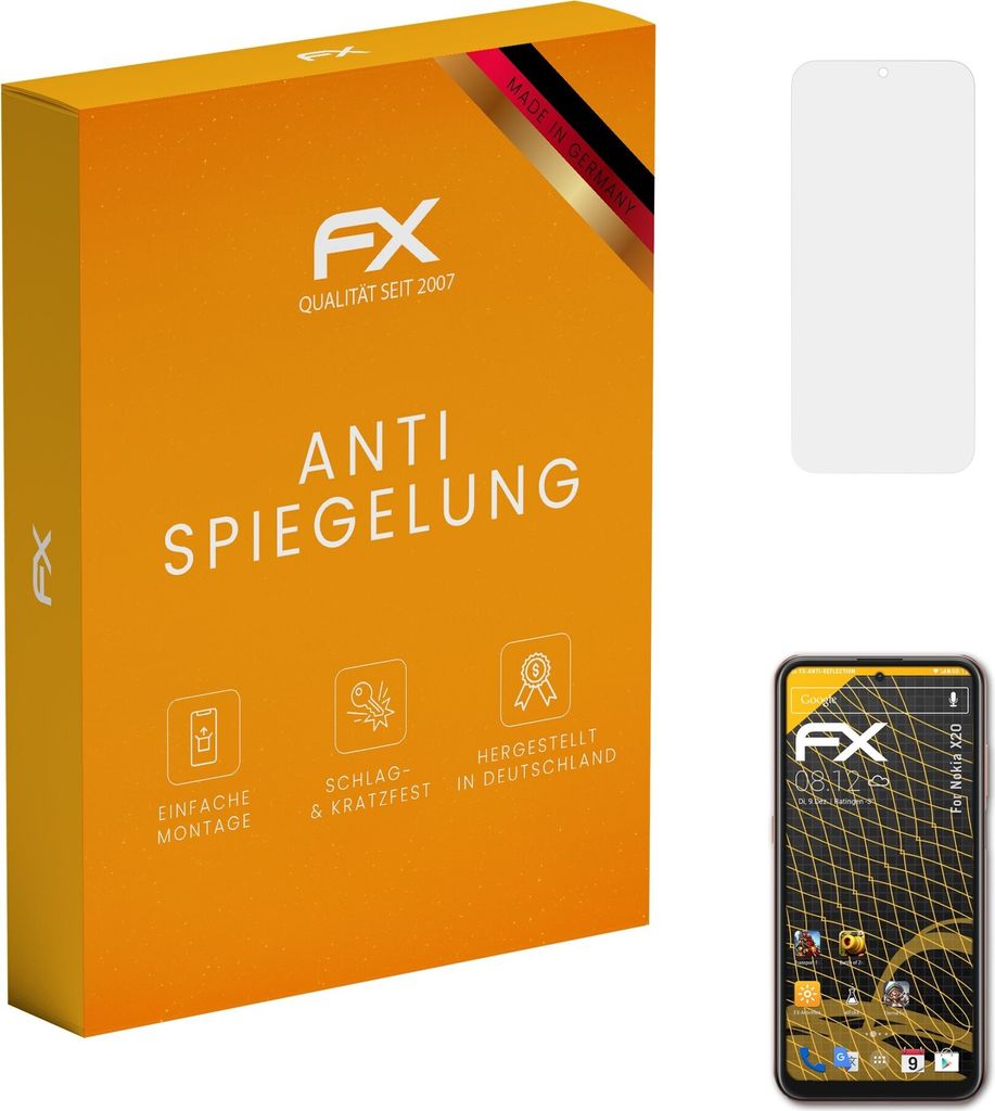atFoliX FX-Antireflex 3x Schutzfolie kompatibel mit Nokia X20 Displayfolie