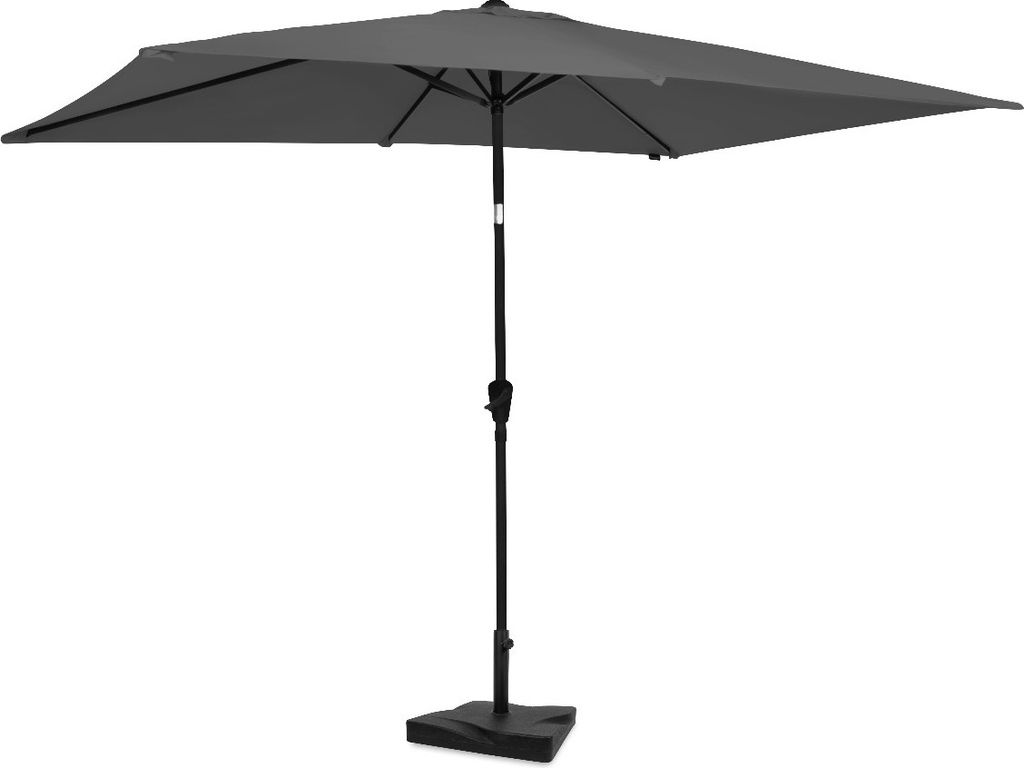 VONROC Premium Sonnenschirm rechteckig mit Ständer - Sonnenschutz mit Schirmständer für Terrasse, Balkon & Garten - Sonnenschirm groß 200X300CM...