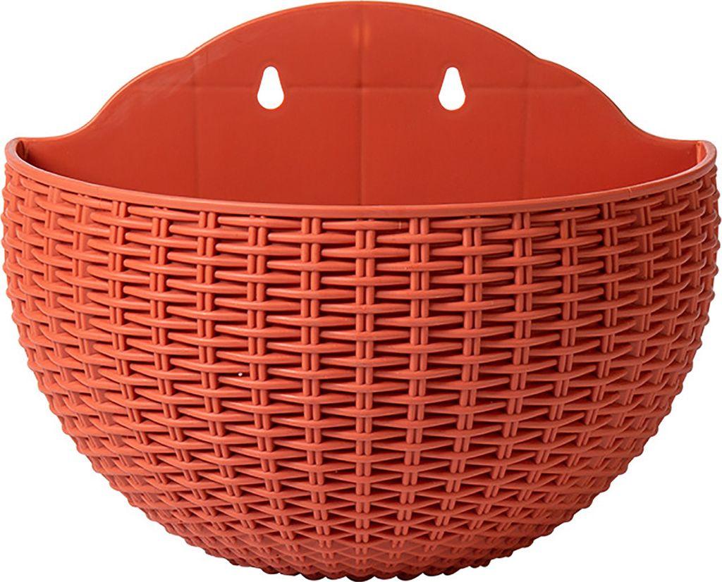 Blumentopf exquisiter wandmontierter Wand-Hängekorb aus Kunststoff für den Garten-Ziegelrot