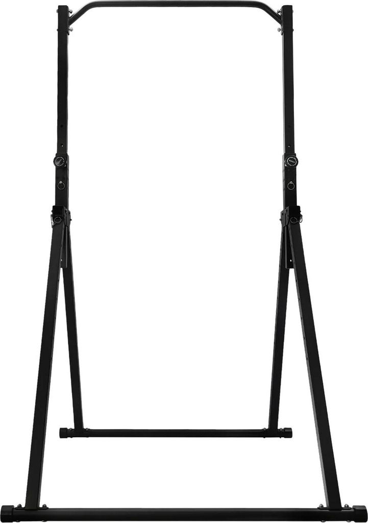 Klimmzugstation - Freistehende Klimmzugstange - 200 kg Tragkraft - Dreiecksrahmen - Höhenverstellbar - Für Homegym Krafttraining - Schwarz