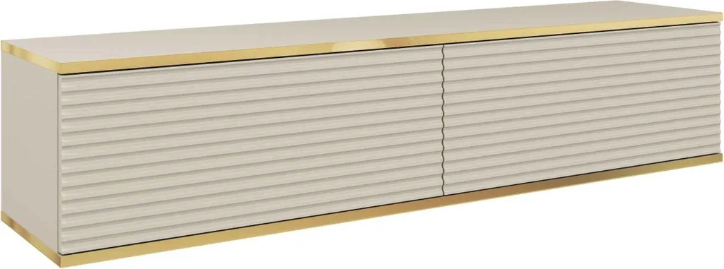 Meuble TV Oro Beige et Or 135cm - FURNLUX Table de Salon Moderne Chic
