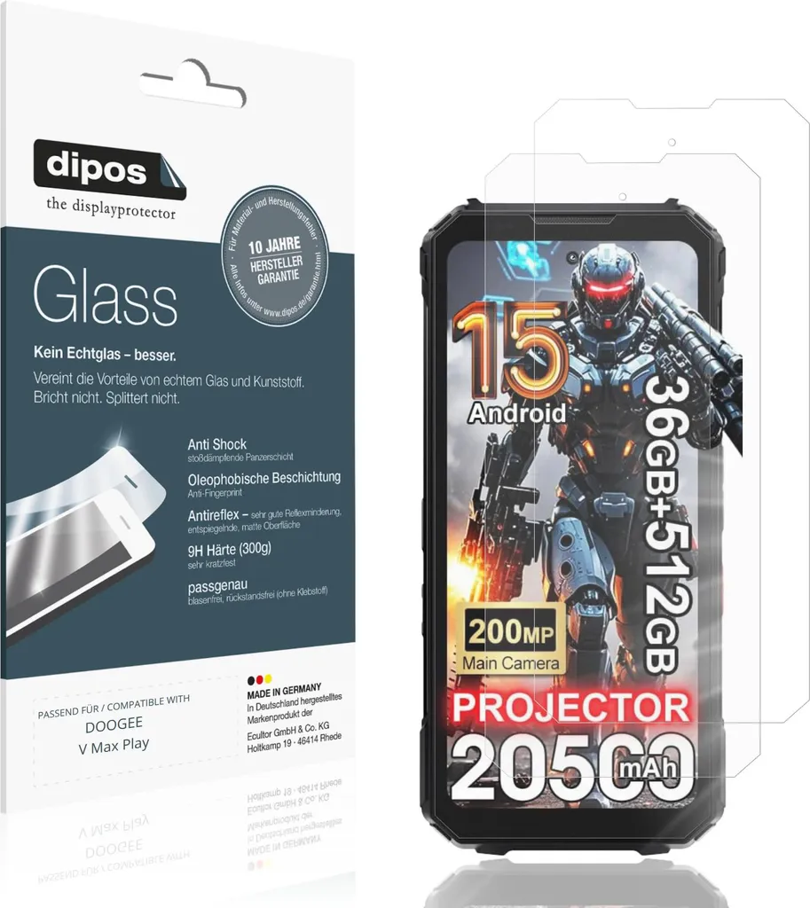Recensione 2x Protezione Schermo DOOGEE V Max Play 9H dipos