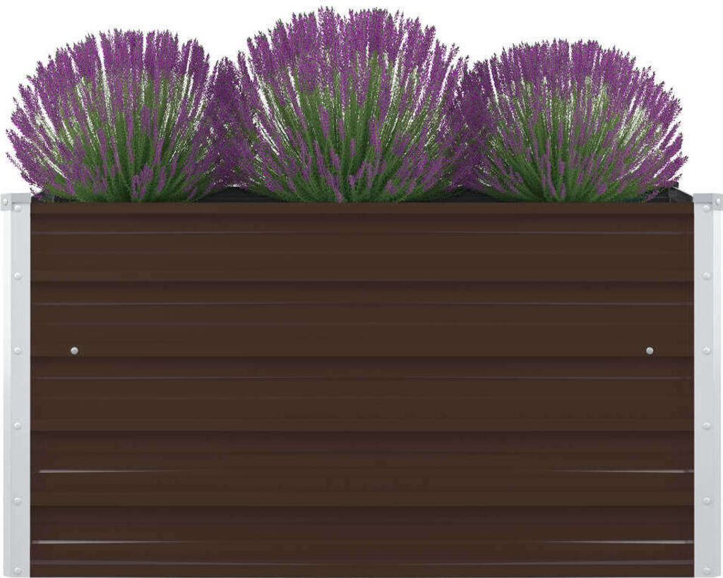 The Living Store Hochbeet 100 x 100 x 45 cm Verzinkter Stahl Braun