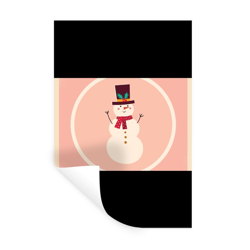 MuchoWow Wandtattoo Wandsticker Wandaufkleber Schneemann - Zitate - Weihnachten - Frohe Weihnachten - Rosa - Winter 40x60 cm Selbstklebend und Re...