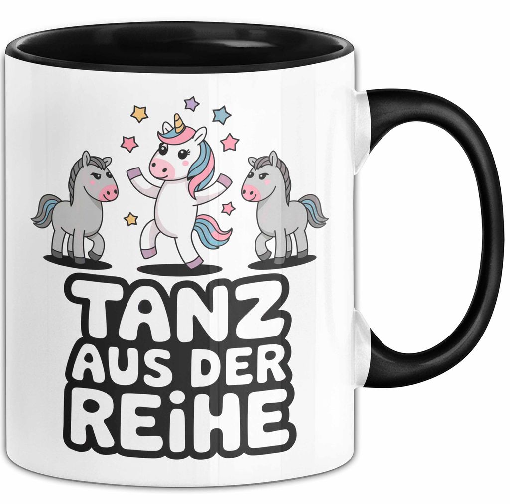 Tänzer Tanzendes Einhorn Tasse Geschenk Lustige Geschenkidee Spruch Tanz Aus Der Reihe (Schwarz)