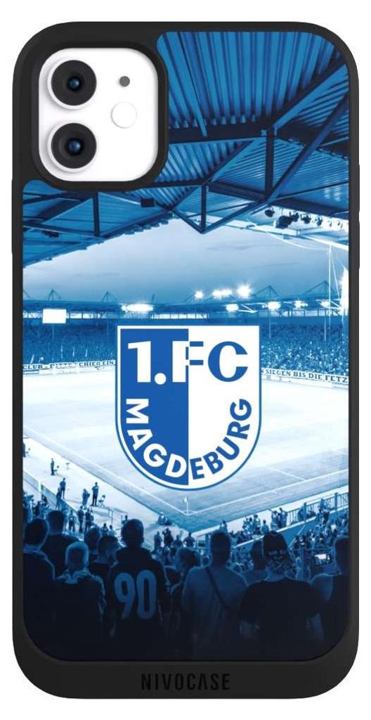 NIVOCASE Handyhülle für Apple iPhone 11 Hülle NIVOpure Case Schwarz Stadion 1. FC Magdeburg 1. FCM