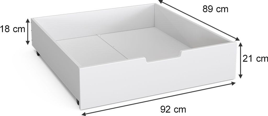 Vitalispa Rollschublade Teddy, 92 x 89 cm, Weiß Produktbild 3