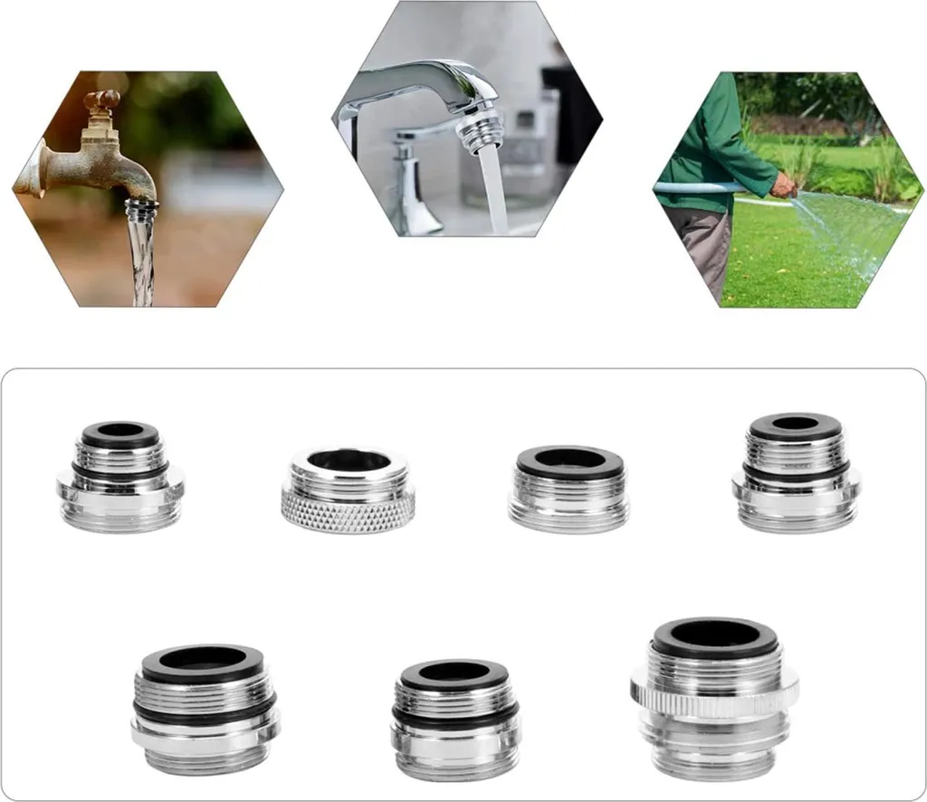 Kit raccord robinet universel - 7 adaptateurs pour filtre et arrosage