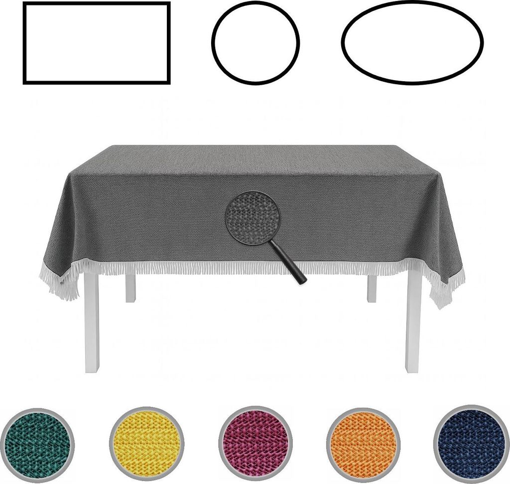 Gartentischdecke mit Fransen Tischdecke Classic 130x160 cm Produktbild 