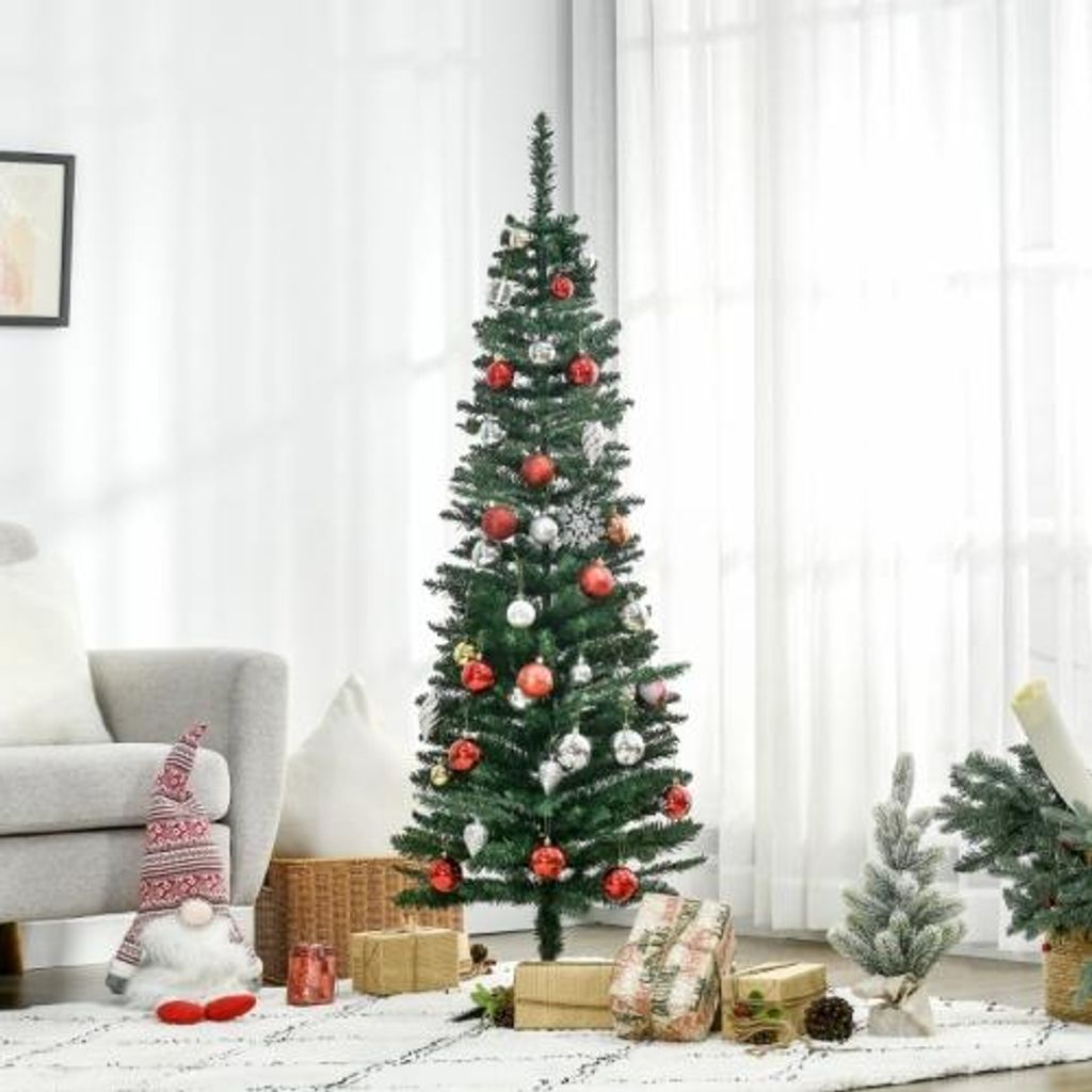 46x46x150 cm Gruen Kuenstlicher Weihnachtsbaum Christbaum mit Staender und Weihnachtsstern