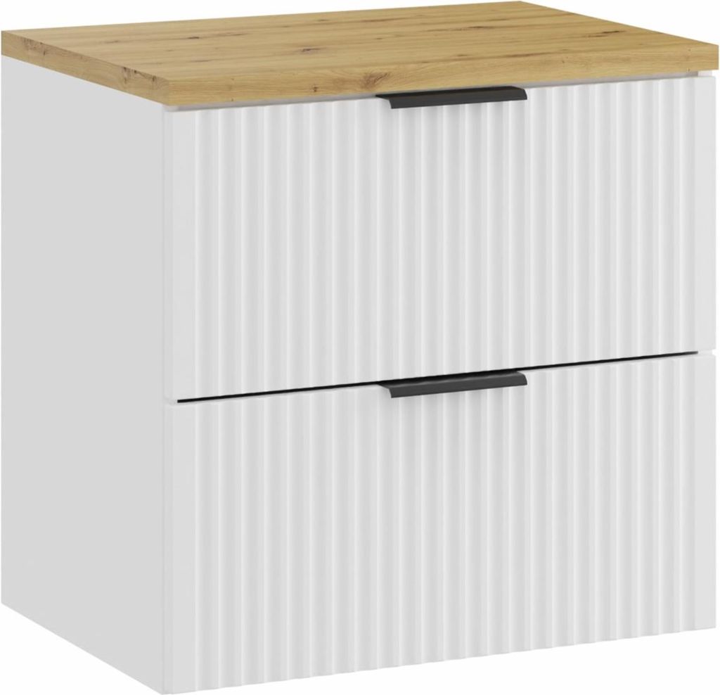 Stilvolles Badezimmer-Set 60 Cm Mit Arbeitsplatte In Eiche Artisan