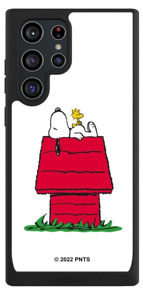 NIVOCASE Handyhülle für Samsung Galaxy S22 Ultra Hülle NIVOpure Case Schwarz Offizielles Lizenzprodukt Peanuts Snoopy