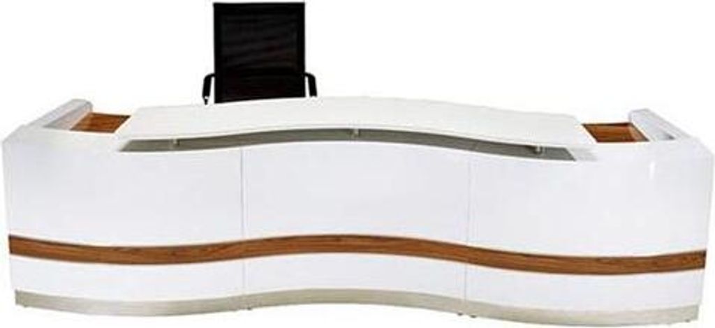 Empfangstheke Empfangsthresen Empfangstisch Hochwertige Verarbeitung Modernes Design Geräumige Arbeitsfläche Inkl 2 Kabeldurchführungen Modell: ...