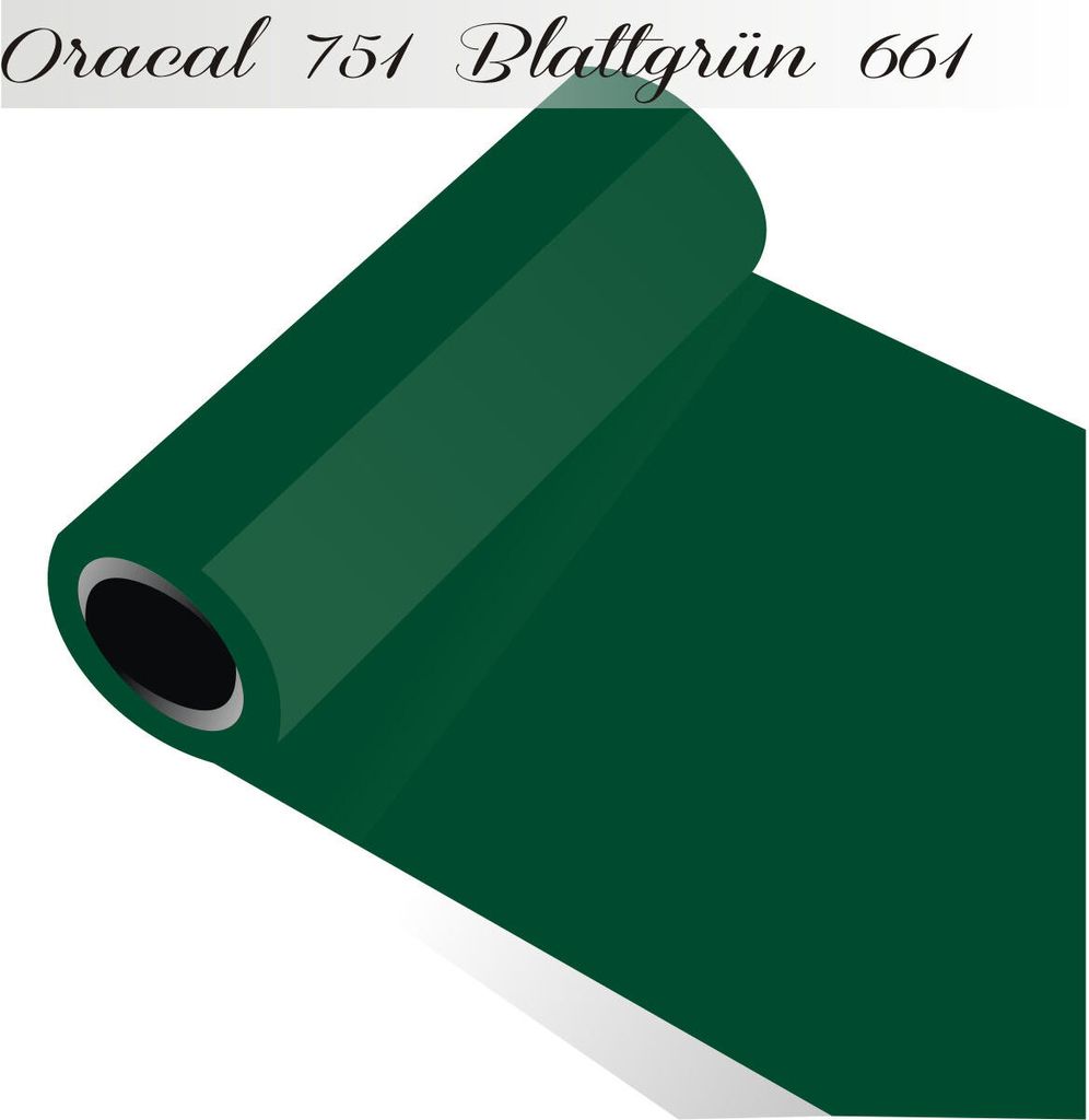 Oracal 751 - Orafol Folie 5m (Laufmeter) freie Farbwahl 118 glänzende Farben - glanz in 4 Größen, 50 cm Folienhöhe blattgrün - 661