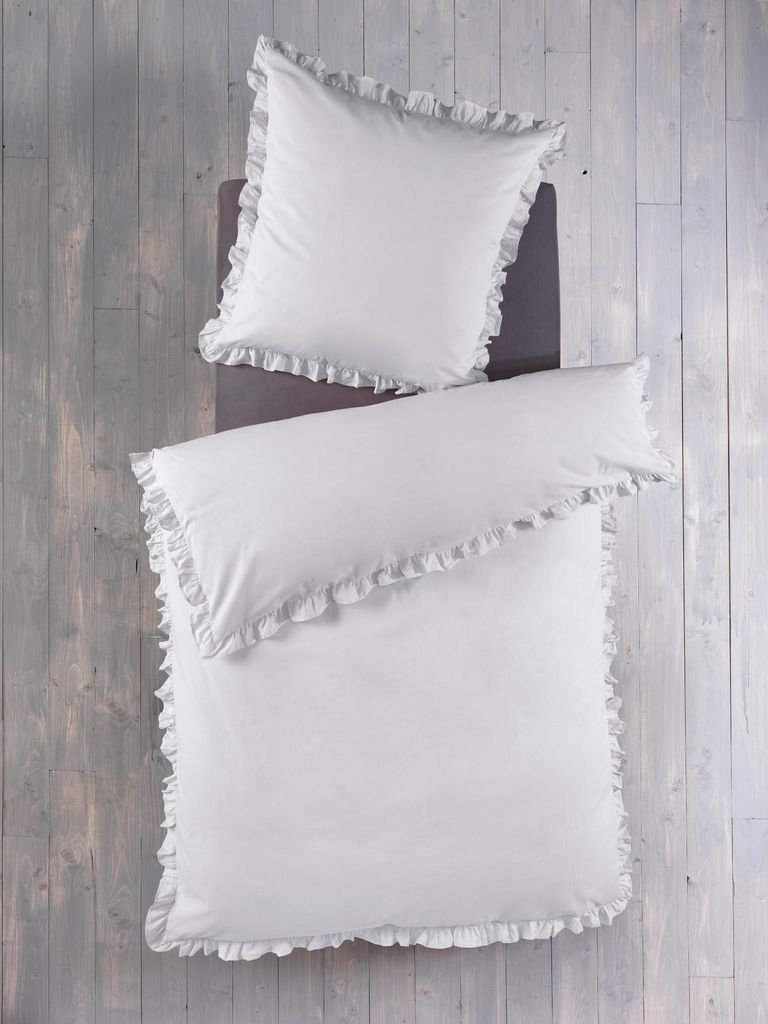 Dreamhome  Renforcé Baumwolle Bettwäsche Rüschen 135x200 Produktbild 