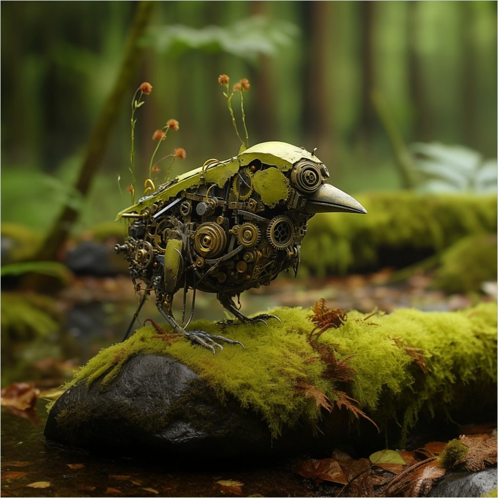 Wallario Möbeldesign - Glasplatte, Schutzplatte mit Motiv - geeignet für Ikea Lack Tisch, Größe: 55 x 55 cm, Motiv: Mechanischer Waldvogel