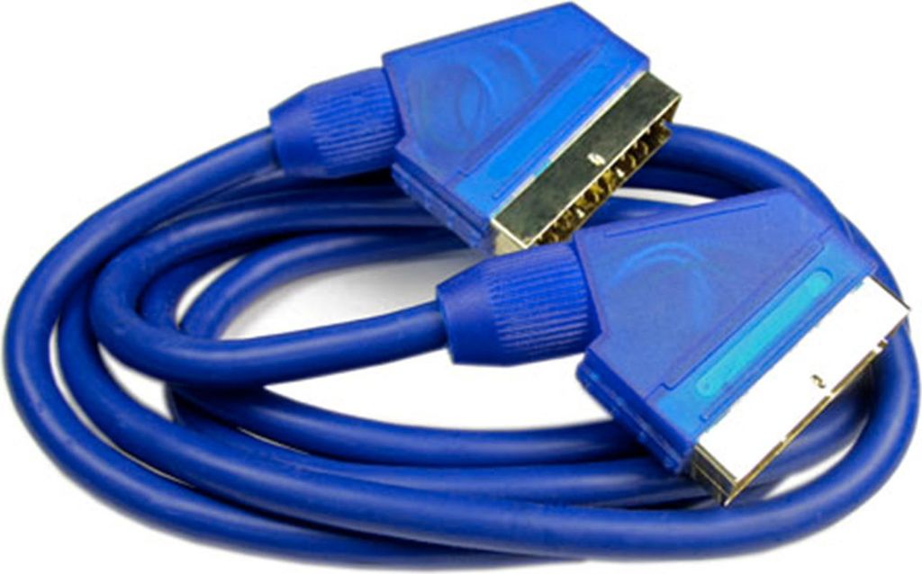 Scart-Kabel 3,0m blau, vergoldet, voll beschaltet, 21-polig Produktbild 