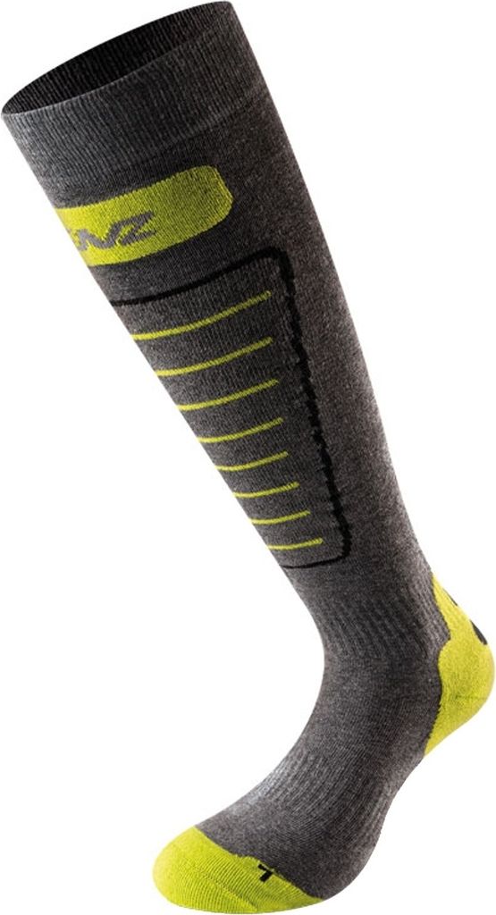 Lenz Unisex Wintersportsocken Skiing 1.0 Ski , Grau Lime Grün, 42 - 44