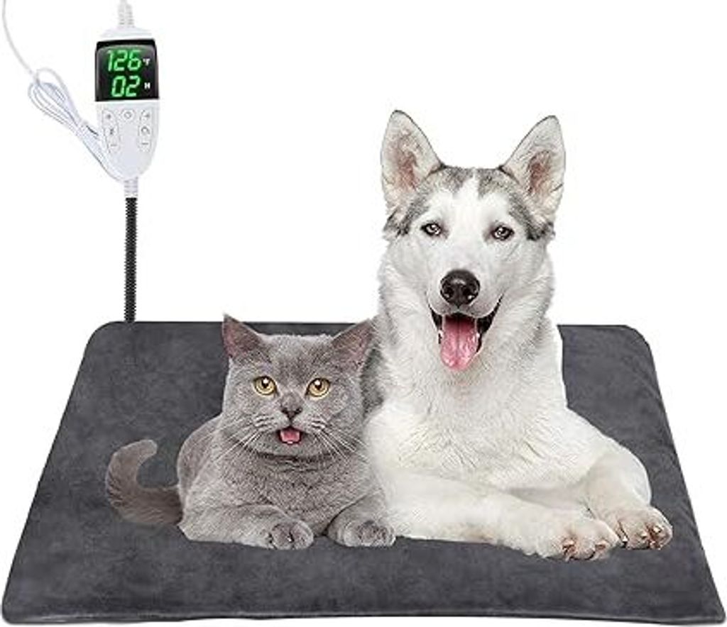 Haustier-Heizmatte 45 x 70 cm, einstellbarer Timer und einstellbare Temperatur, wasserdichte und sichere Heizmatte für Hunde und Katzen