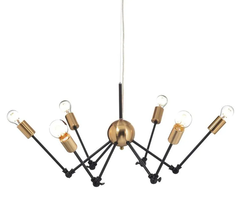 Suspension vintage ACA en métal noir mat avec finition rétro élégante